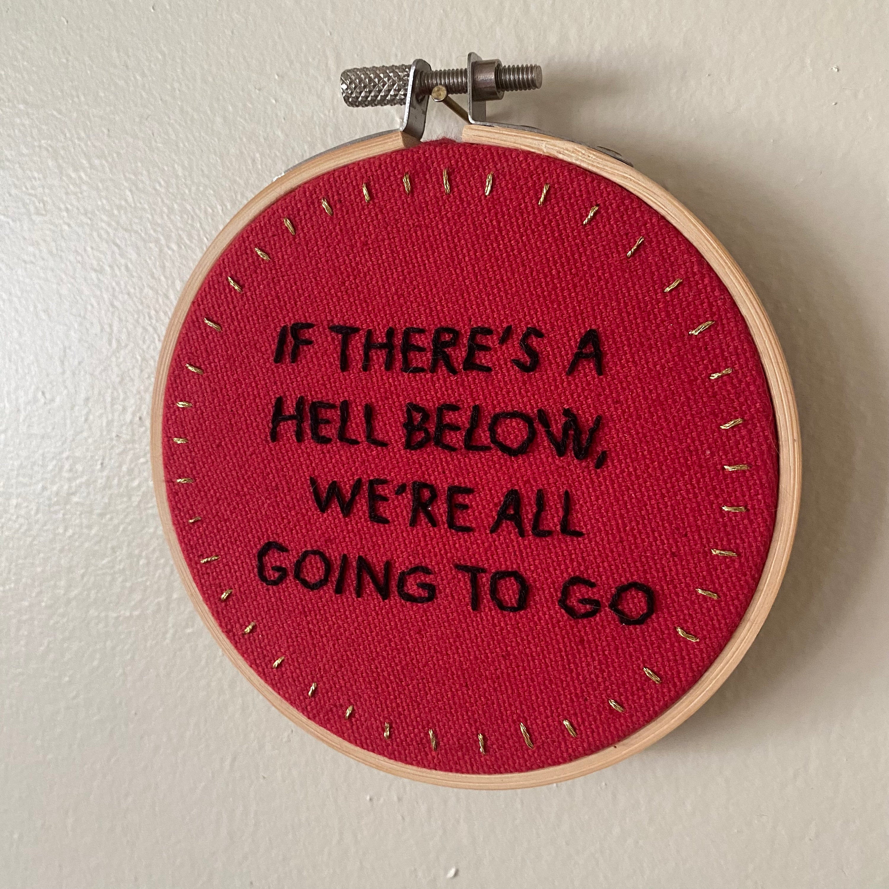 Hell Embroidery Hoop